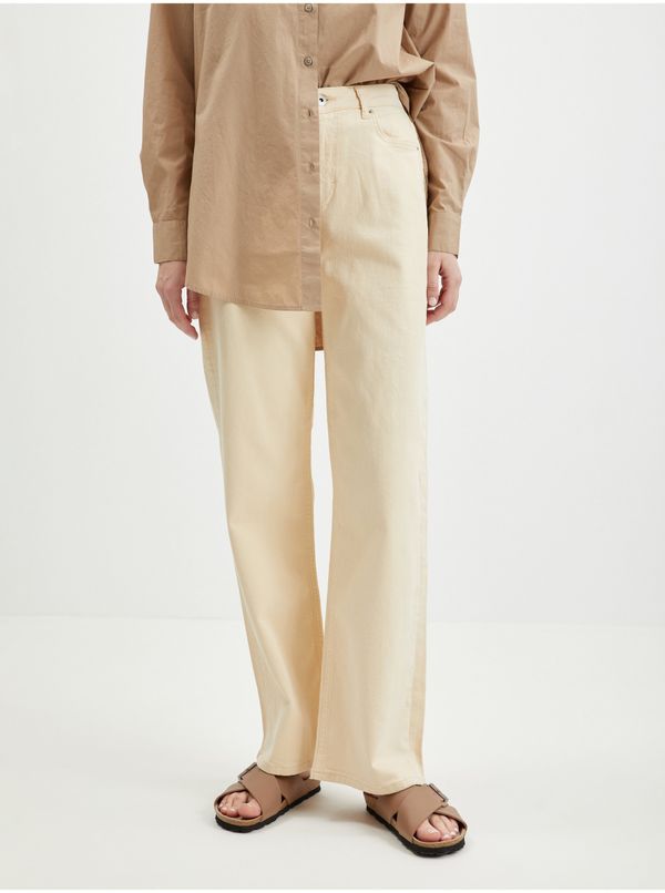 Pieces Creamy Women's Wide Jeans Pieces Holly - Women's