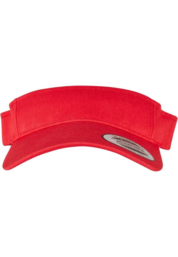 Flexfit Curved red visor cap