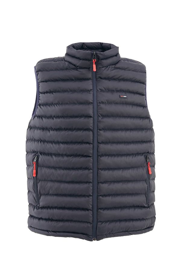 D1fference D1fference Men's Lined Water And Windproof Regular Fit Navy Blue Puffer Vest