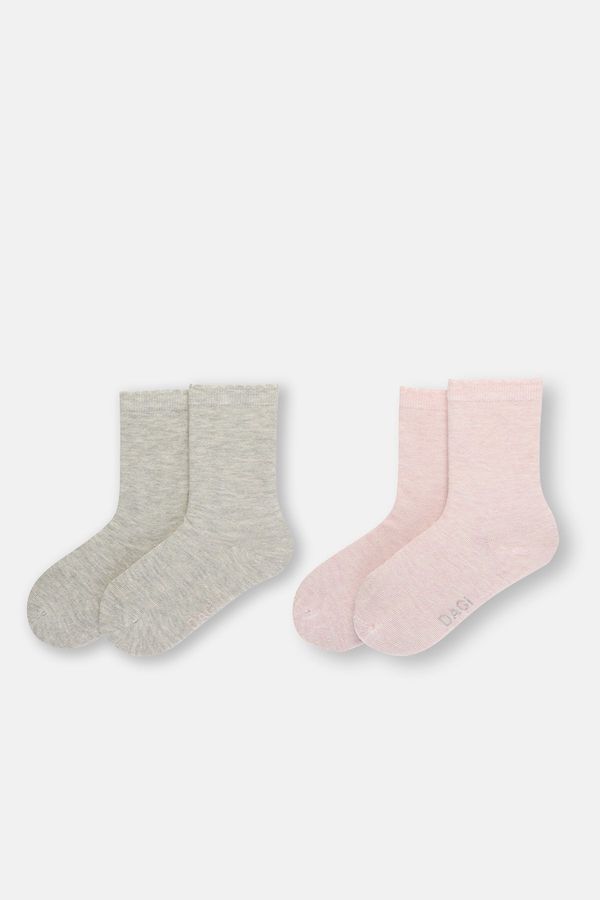 Dagi Dagi 2 Pack Girls Pink Ruffle Elastic Socks
