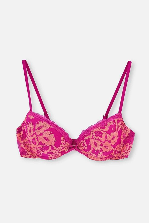 Dagi Dagi Covered Lace Bra with Pink Heart Detail