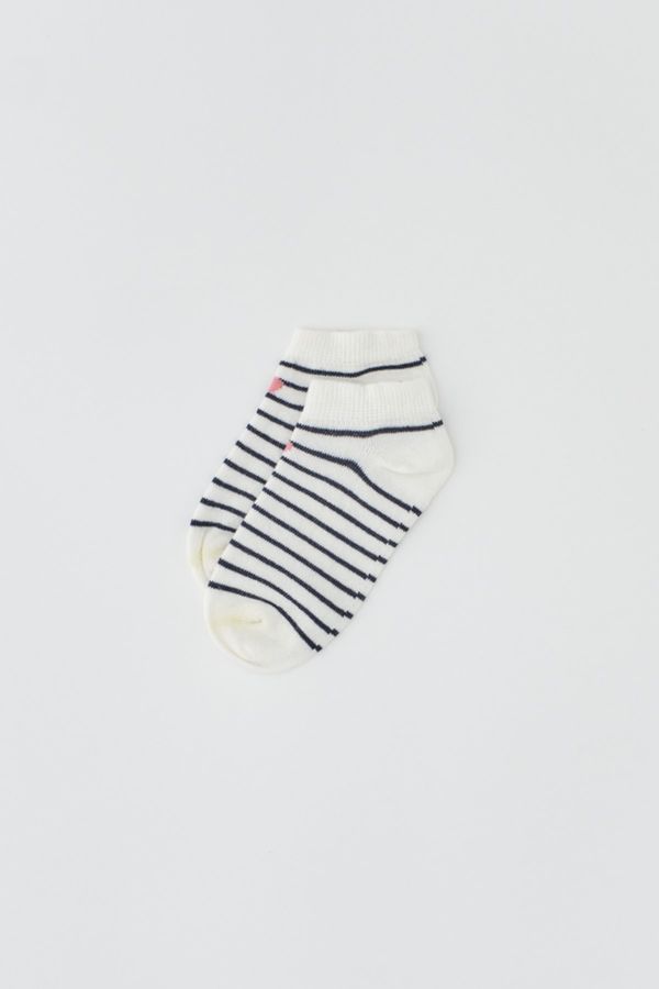 Dagi Dagi Ecru Girls' Stripe Socks-ek