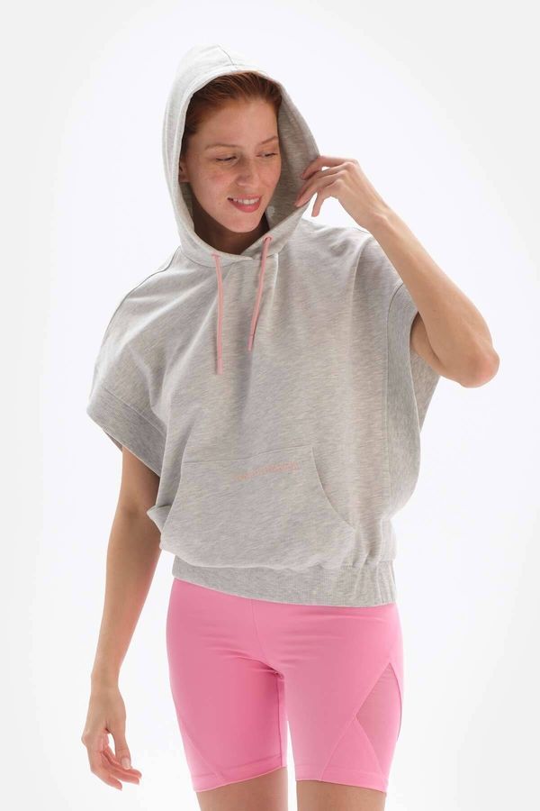 Dagi Dagi Light Gray Women's Sweatshirts Sleeveless Hooded