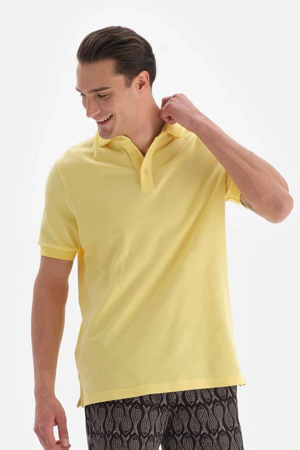 Dagi Dagi Light Yellow Pique Polo Neck T-shirt