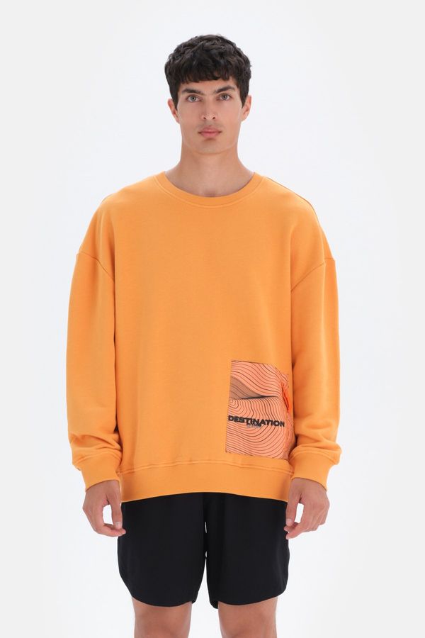 Dagi Dagi Men's Orange Pocket Detailed Sweatshirts