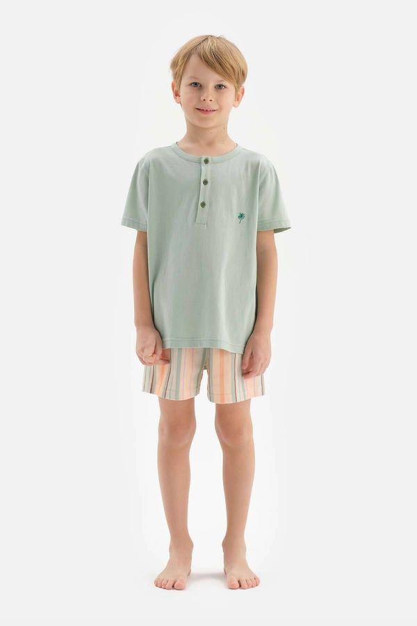 Dagi Dagi Mint Half Pops, Embroidery Detailed T-shirts, Shorts, Pajamas Set.