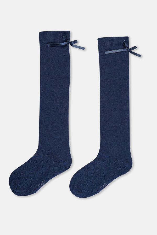 Dagi Dagi Navy Blue Girls Bow Knee Socks