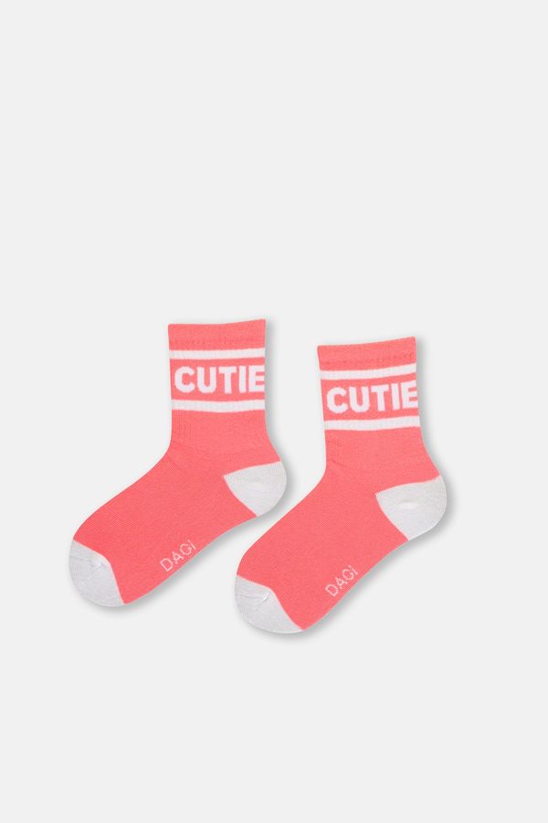 Dagi Dagi Pink Girls' Cutie Jacquard Socks