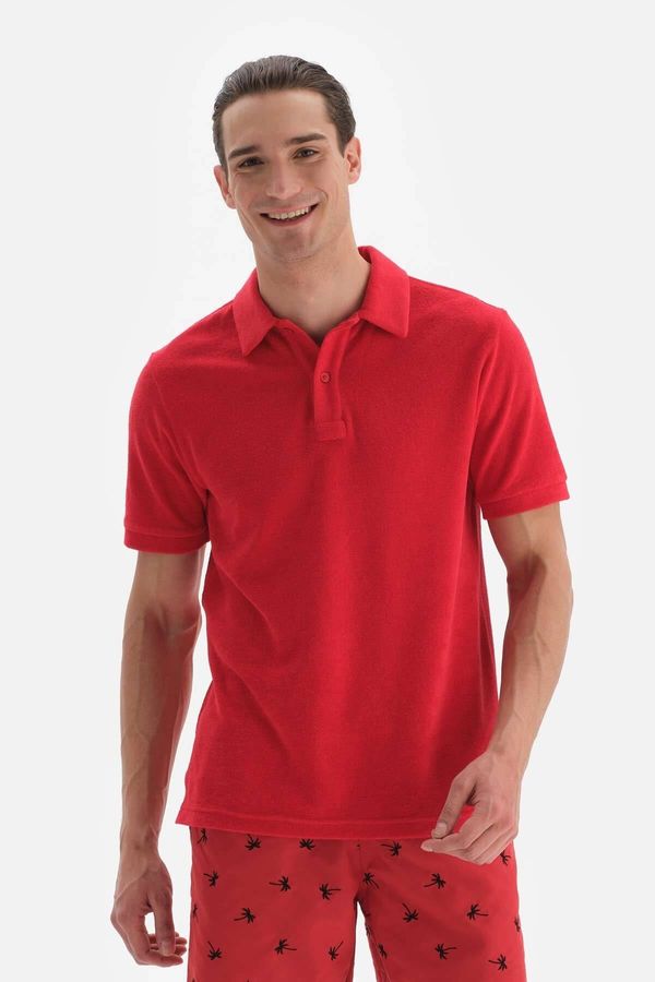 Dagi Dagi Red Towel Polo Neck T-Shirt
