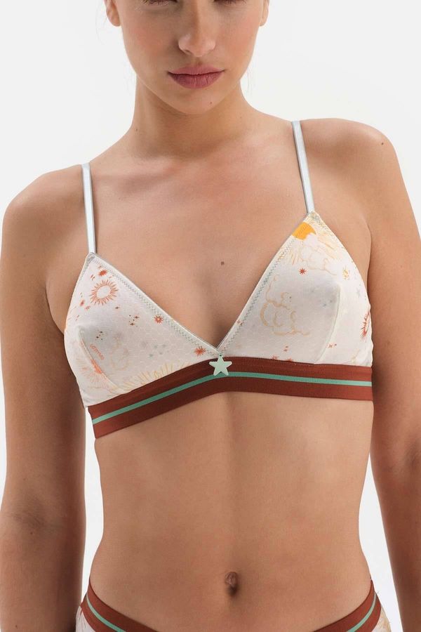 Dagi Dagi Sky Patterned Snap-On Covered Bra