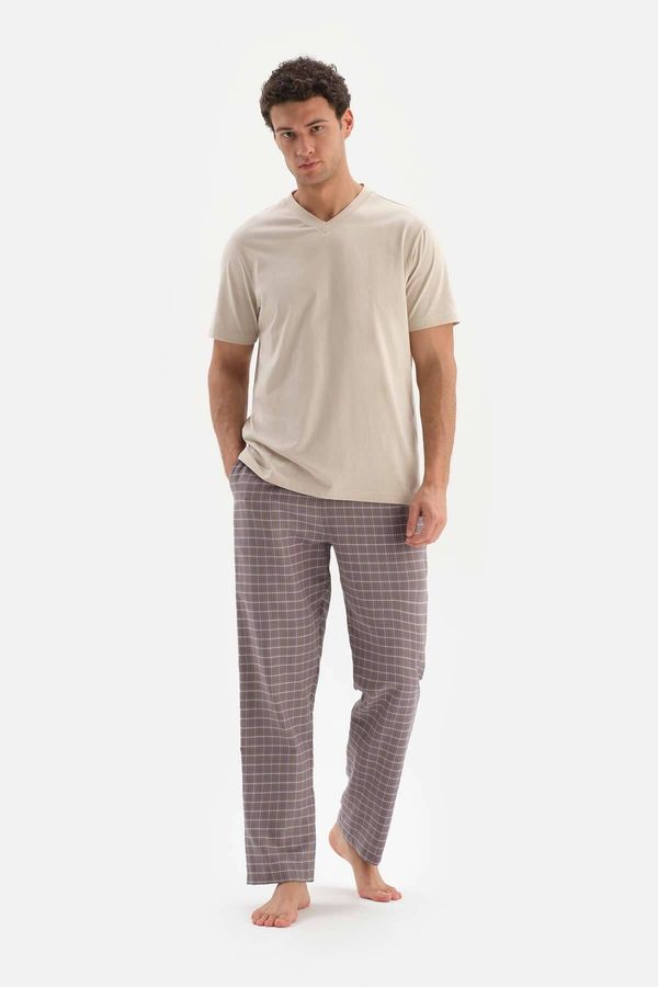 Dagi Dagi Weave Gray Checkered Pajama Bottoms