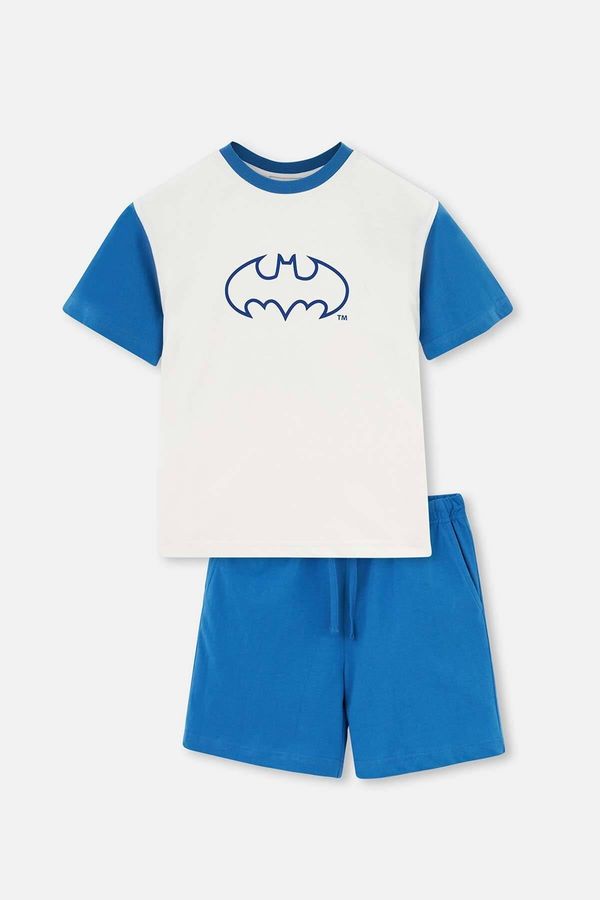Dagi Dagi White Batman Printed Short Sleeved T-Shirt, Shorts and Pajamas Set