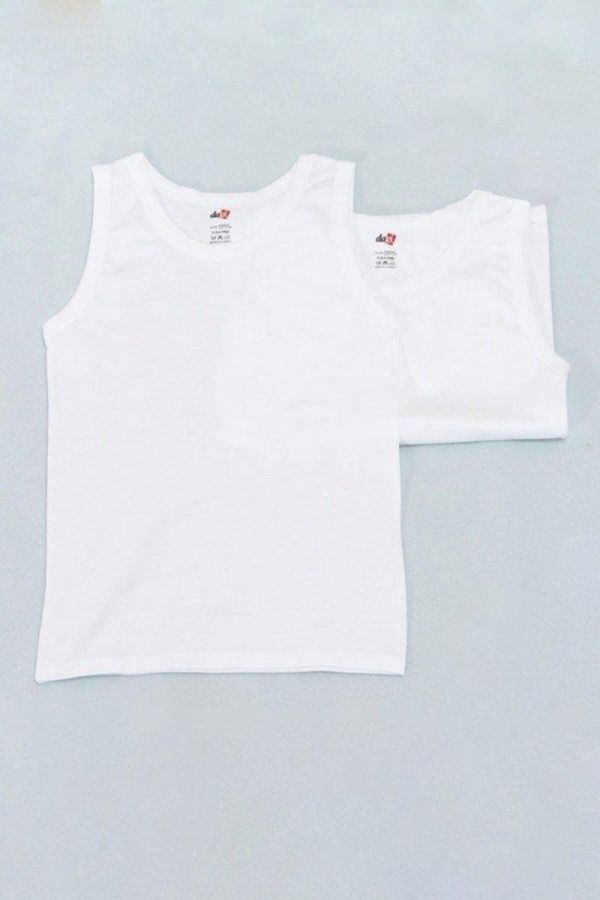 Dagi Dagi White Boy's Cotton 2-Piece Undershirt