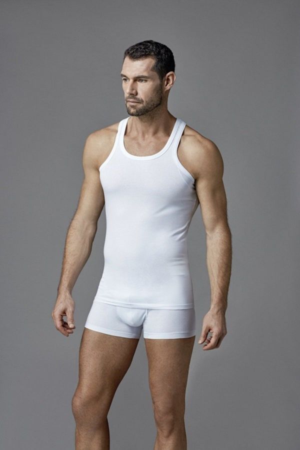 Dagi Dagi White Combed Cotton Compact Athlete Men's Singlet