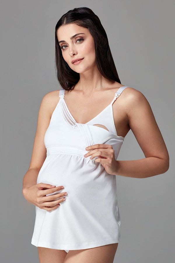 Dagi Dagi White Maternity Breastfeeding Undershirt