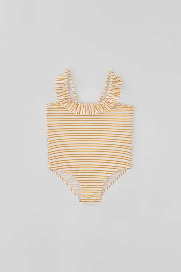 Dagi Dagi Yellow Striped Halterneck Swimsuit