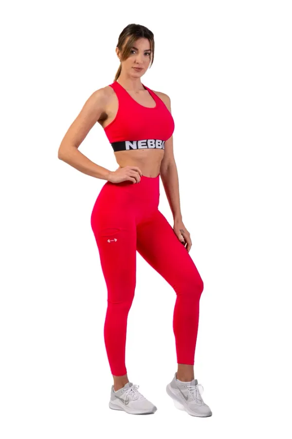 NEBBIA Dámské legíny Nebbia  Active High-Waist Smart Pocket Leggings 402 pink L