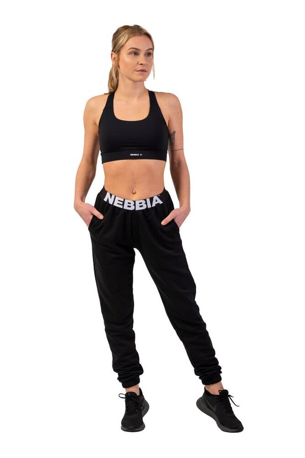 NEBBIA Dámské tepláky Nebbia  Iconic Mid-Waist Sweatpants 408 black XS