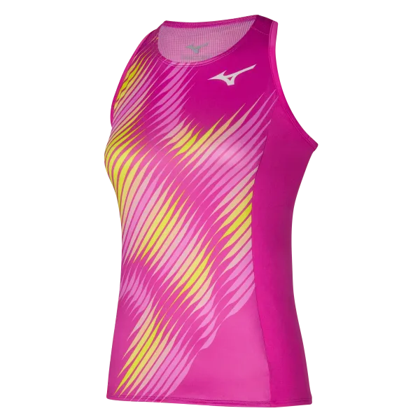 Mizuno Dámské tílko Mizuno  Printed Tank Fuchsia fedora S