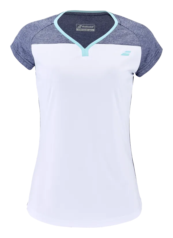 Babolat Dámské tričko Babolat  Play Cap Sleeve Top Women White/Blue L