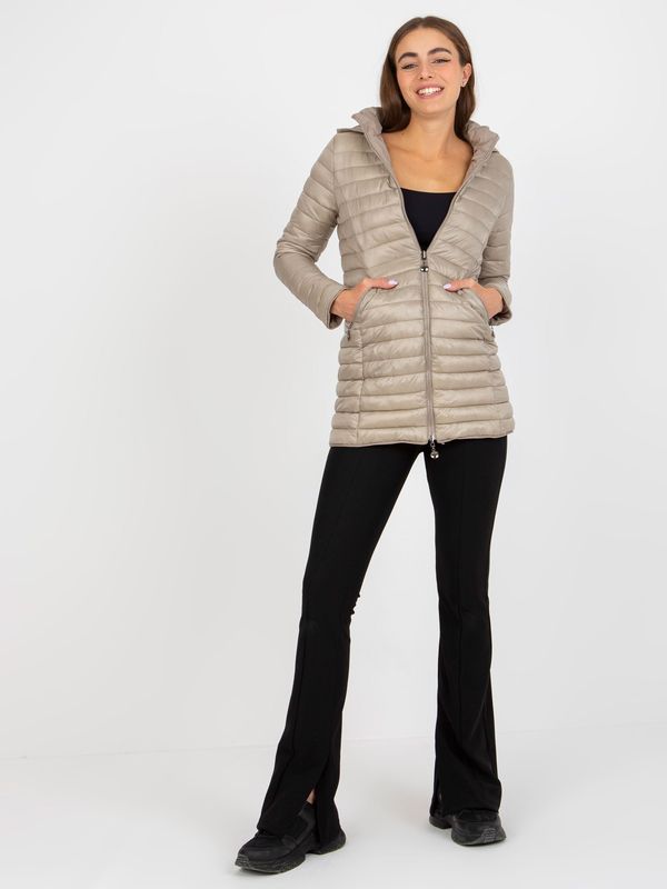 Fashionhunters Dark beige reversible transition jacket with stitching