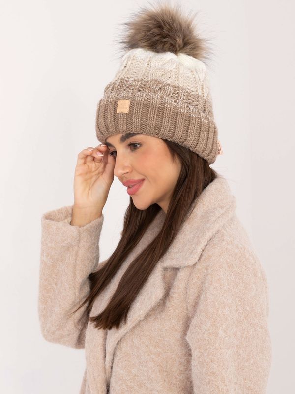 Fashionhunters Dark beige winter hat RUE PARIS