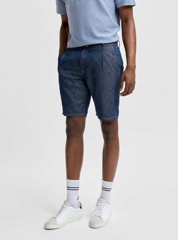 Selected Homme Dark blue chino shorts with linen Selected Homme Clay - Men