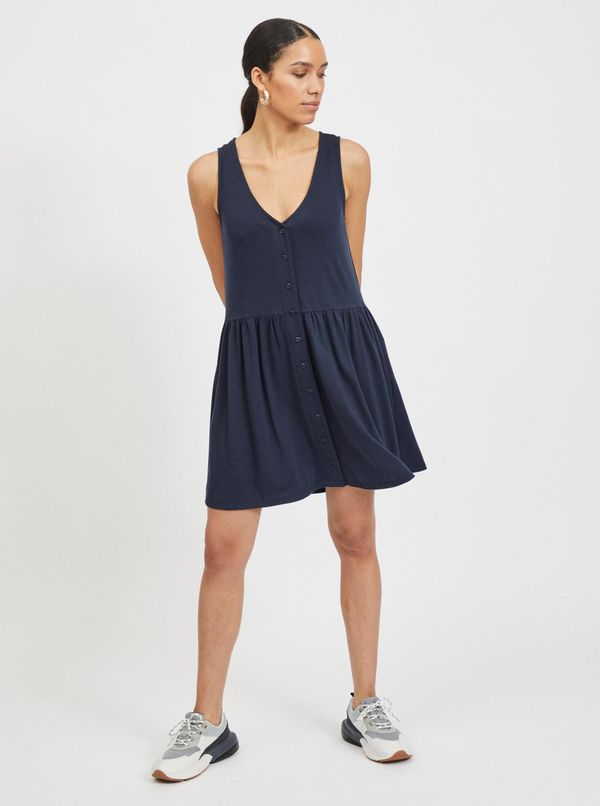 Vila Dark blue dress with buttons VILA Anika - Women