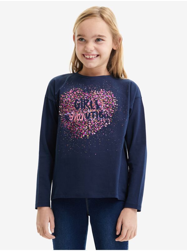 DESIGUAL Dark blue girls' T-shirt Desigual Alba - Girls