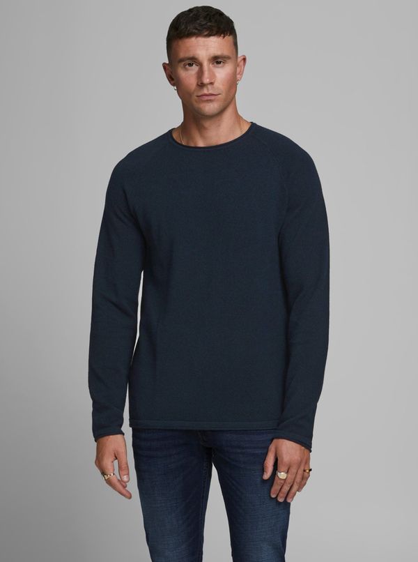 Jack & Jones Dark blue mens basic sweater Jack & Jones Ehill - Men