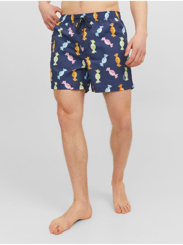 Jack & Jones Dark Blue Mens Patterned Swimwear Jack & Jones Fiji - Men