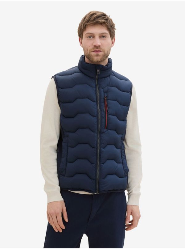 Tom Tailor Dark blue men's quilted vest Tom Tailor - Men's