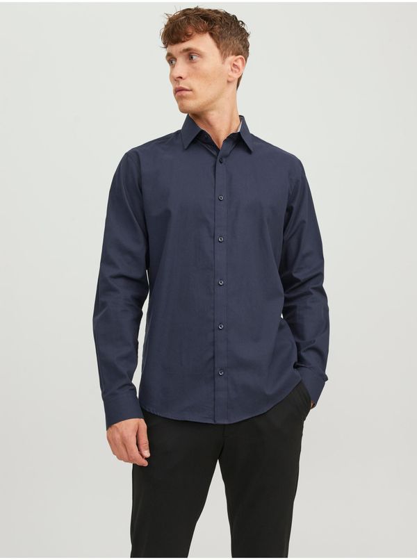 Jack & Jones Dark blue men's shirt Jack & Jones Label - Men's