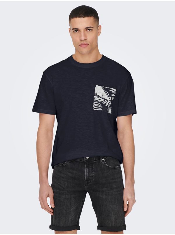 Only Dark blue men's T-shirt ONLY & SONS Perry - Men