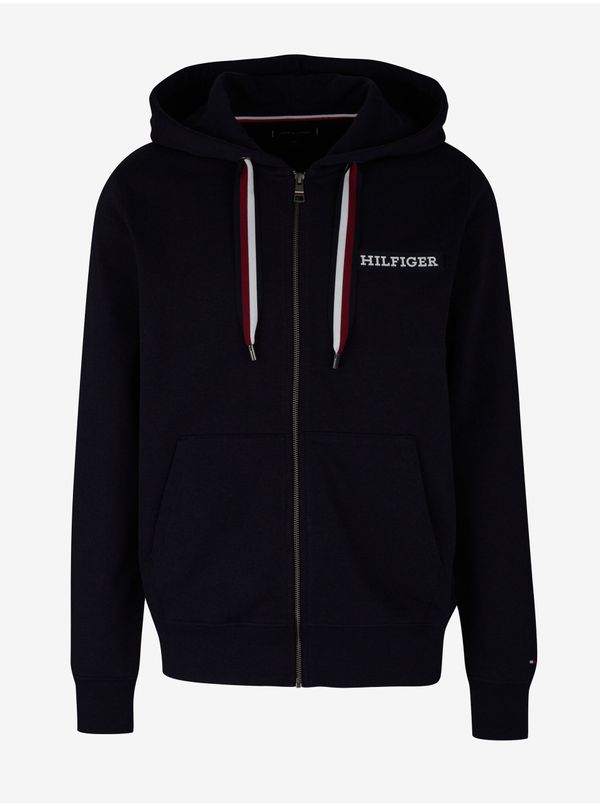 Tommy Hilfiger Dark Blue Men's Zip-Up Hooded Sweatshirt Tommy Hilfiger Global Stri - Men