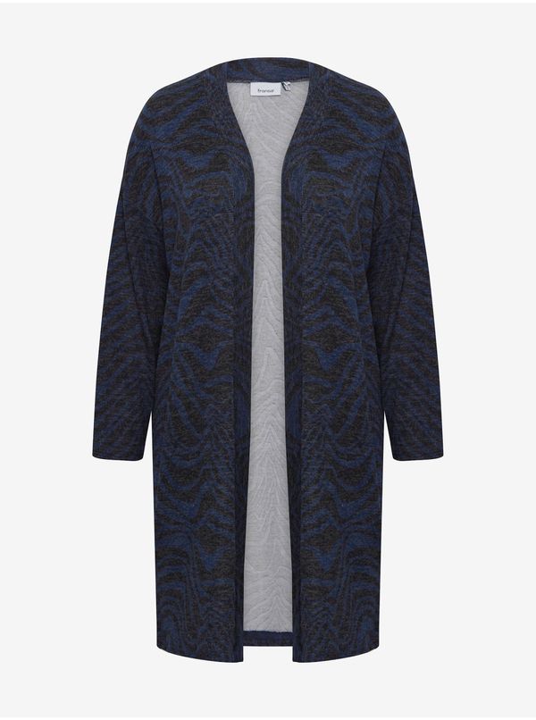 Fransa Dark Blue Patterned Ladies Cardigan Fransa - Ladies