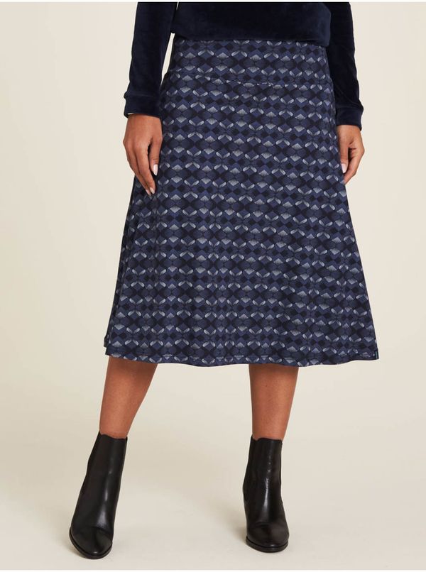 Tranquillo Dark Blue Patterned Midi Skirt Tranquillo - Women