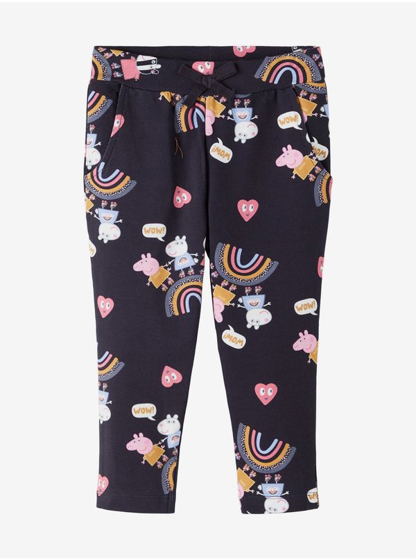 name it Dark blue patterned sweatpants for girls name it Jina Peppa Pig - Girls