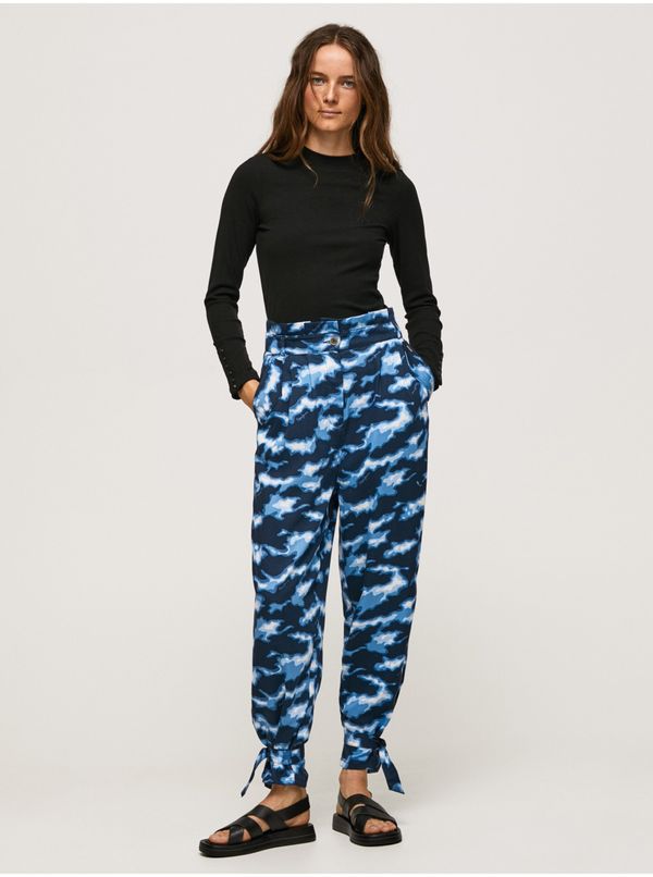 Pepe Jeans Dark blue Pepe Jeans Patterned Trousers - Ladies