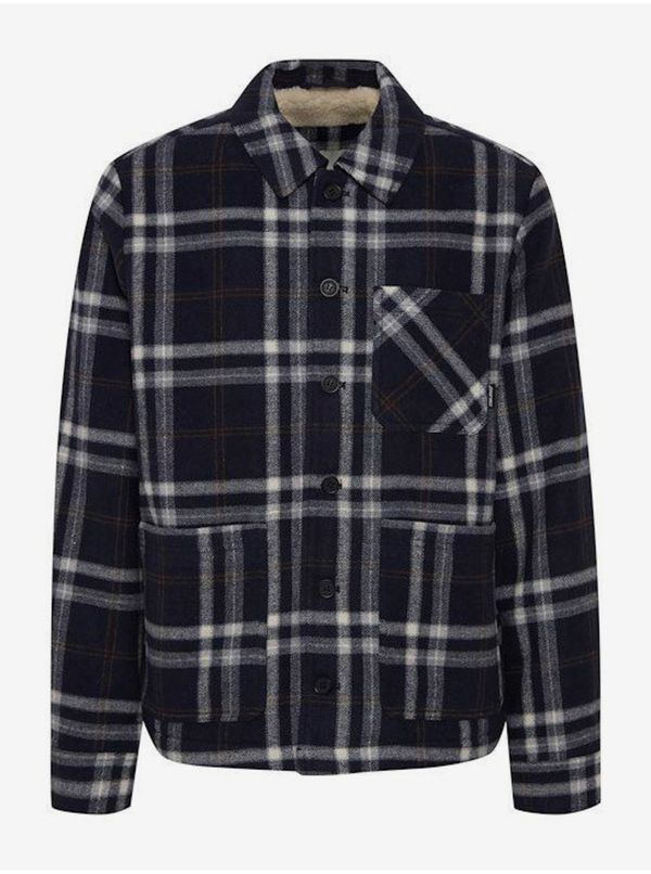 Blend Dark Blue Shirt Plaid Jacket Blend - Men