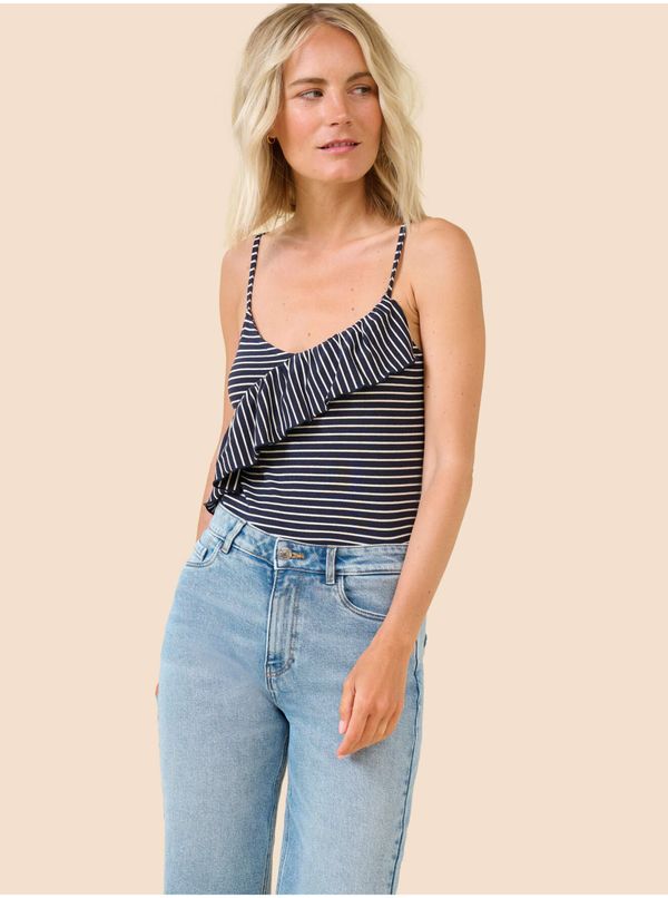 Orsay Dark Blue Striped Tank Top with Ruffle ORSAY - Women