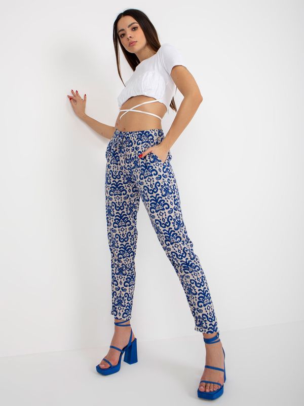 Fashionhunters Dark blue summer pants made of viscose SUBLEVEL