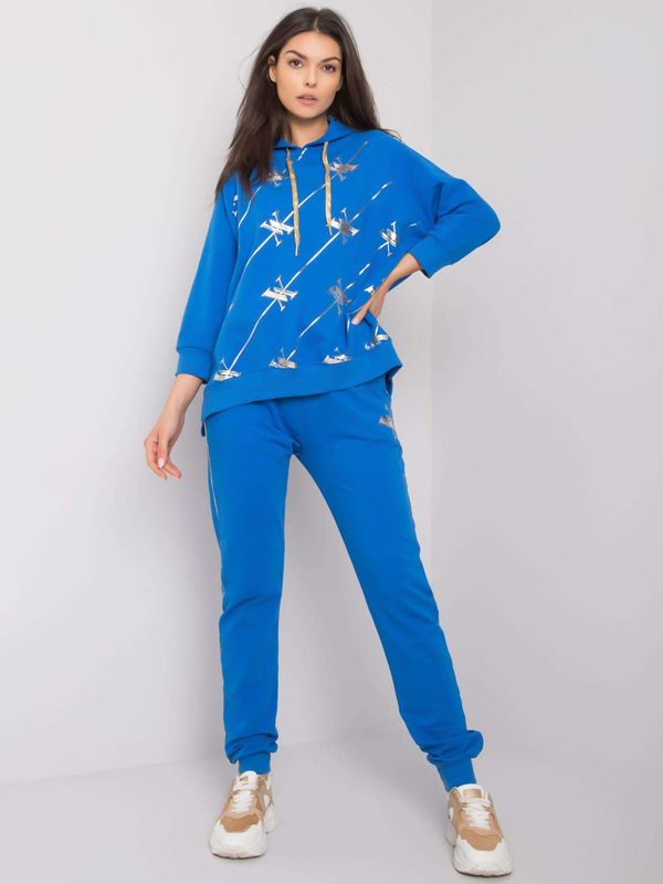 Fashionhunters Dark blue tracksuit with trousers