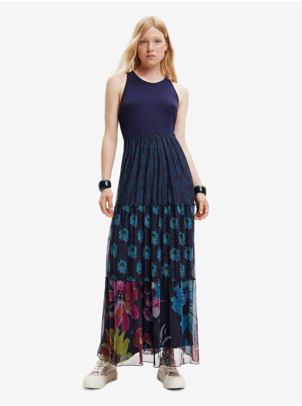DESIGUAL Dark blue women's maxi dress Desigual Dudas - Women's