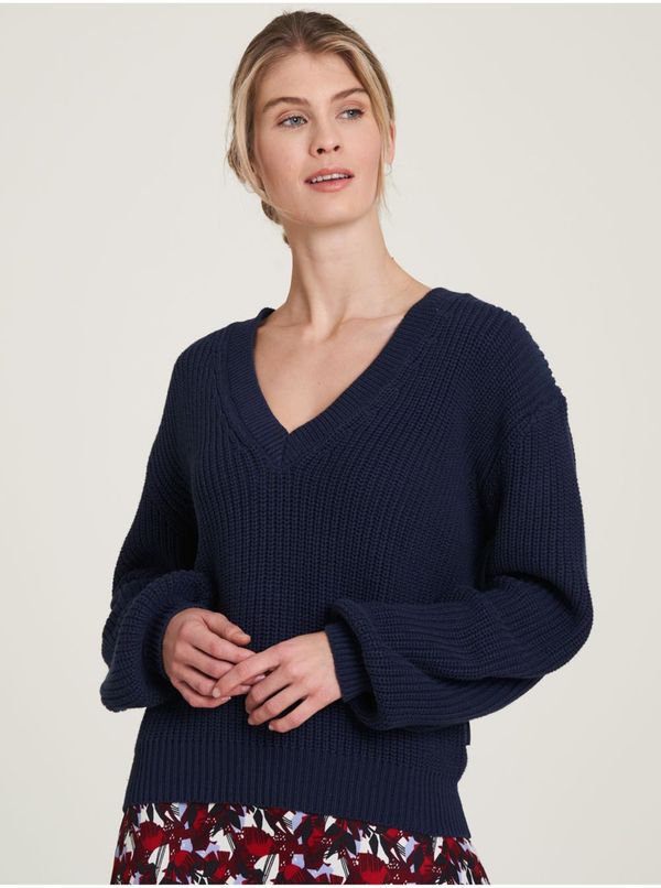 Tranquillo Dark Blue Women's Ribbed Sweater Tranquillo - Women