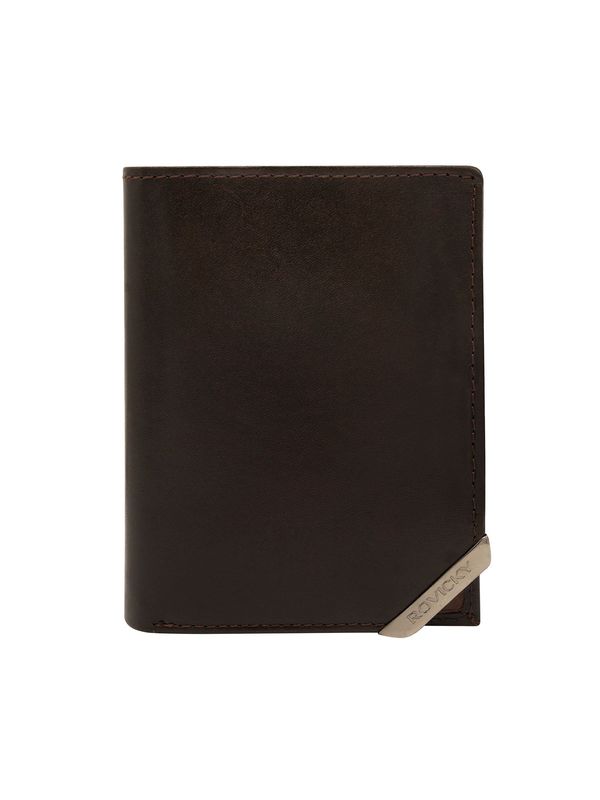Fashionhunters Dark brown and brown men's genuine leather wallet