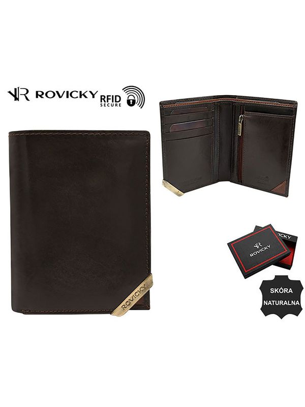 Fashionhunters Dark brown and brown vertical men's wallet