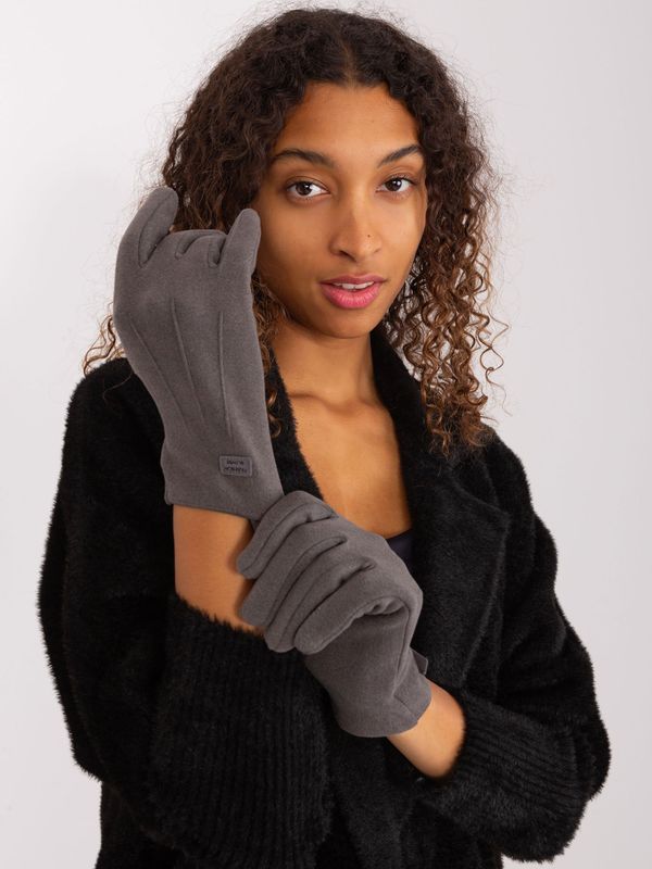 Fashionhunters Dark gray elegant winter gloves