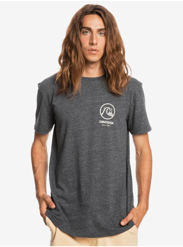 Quiksilver Dark gray mens brindle T-Shirt Quiksilver Gone Words - Men