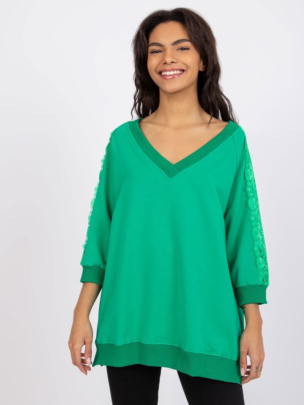 Fashionhunters Dark green casual blouse Leja RUE PARIS